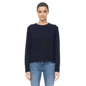 360cashmere Navy Blue Cashmere Crew Neck Sweater Pullover Long Sleeve Kn…